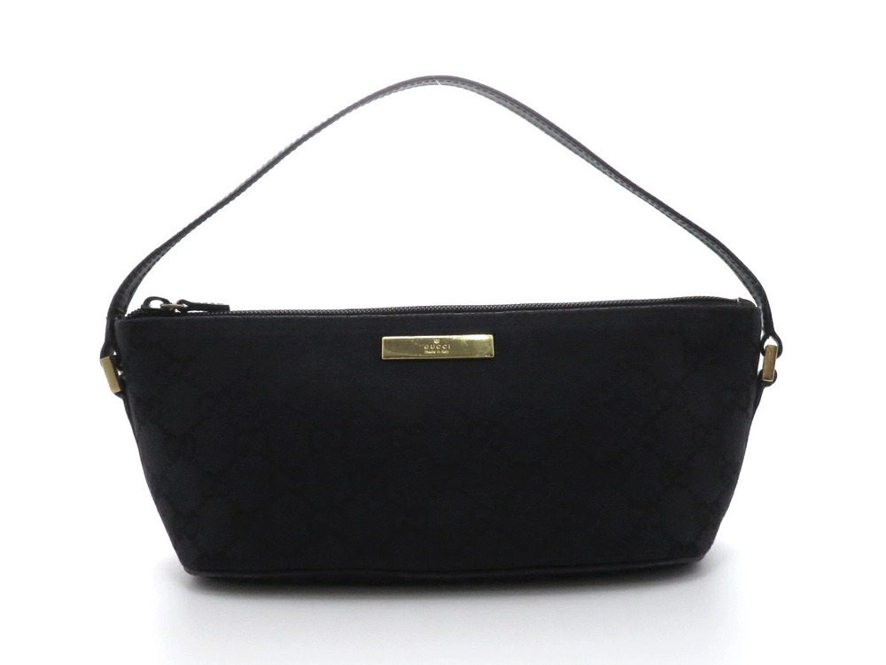 Gucci handbag Pouch Clutch GG canvas black